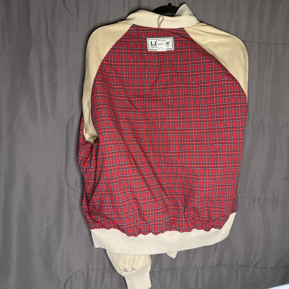 Vintage L.L. Bean Windbreaker Jacket Mens Size 42 Cream Zip Pockets - Picture 15 of 16